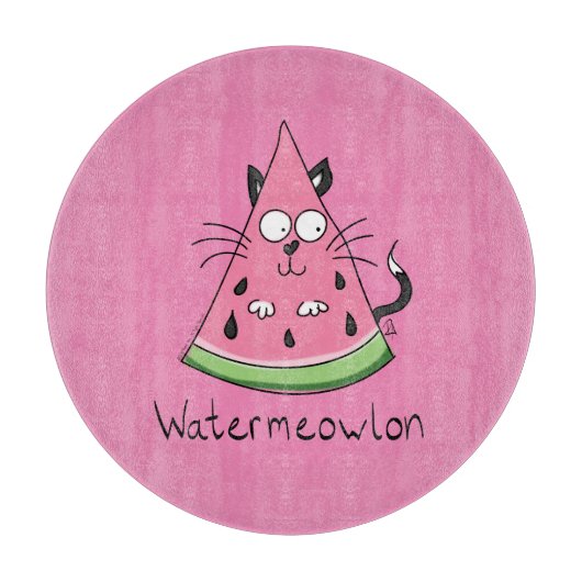 Funny Cat Watermelon Cute Kinder Snijplank (Voorkant)