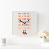 Funny Cat Yoga Meditation BreatHumor Anti Stress Vierkante Klok (Huis)