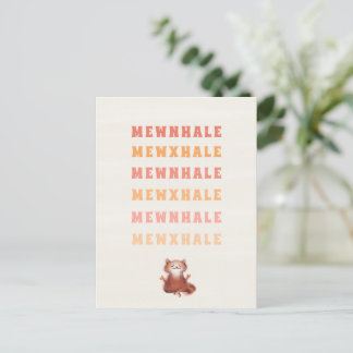 Funny Cat Yoga Meditation Inhale Exhale Jokes Heal Briefkaart