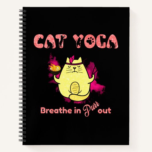 Funny Cat Yoga Notitieboek (Voorkant)