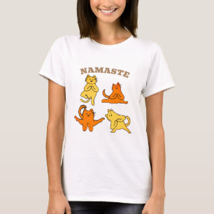 Funny Cat Yoga-Shirt met Namaste Katten T-shirt
