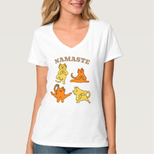 Funny Cat Yoga-Shirt met Namaste Katten T-shirt