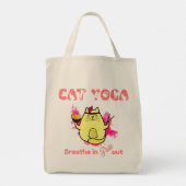 Funny Cat Yoga Tote Bag (Achterkant)