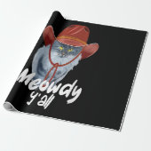 Funny Catboy Cowboy Western Land Cat Cadeaupapier (Uitgerold)