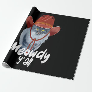  Funny Catboy Cowboy Western Land Cat Cadeaupapier