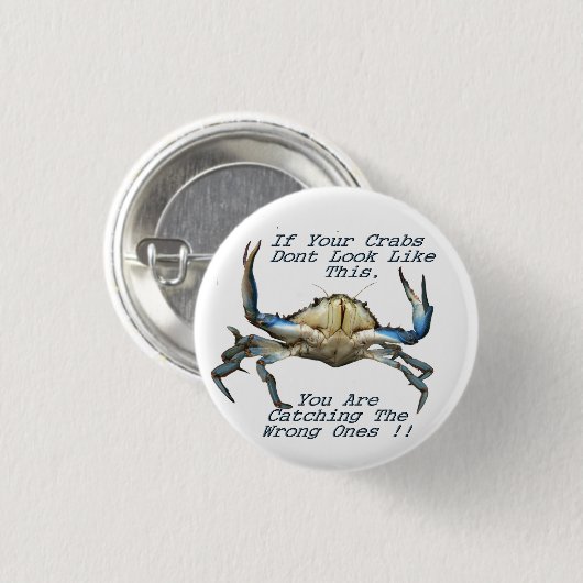 Funny Catching Crabs, Button Badge (Voorkant /achterkant)
