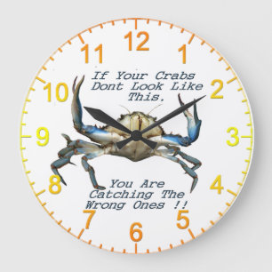 Funny Catching Crabs, Wall Clock Grote Klok