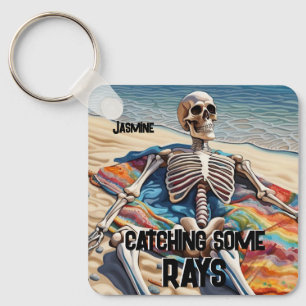 Funny Catching some Rays Skeleton T-Shirt Sleutelhanger