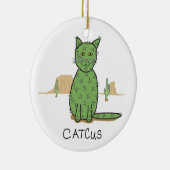 Funny "Catcus" Cactus Drawing Keramisch Ornament (Rechts)