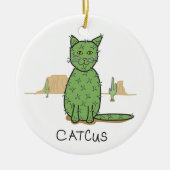 Funny "Catcus" Cactus Drawing Keramisch Ornament (Voorkant)