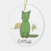 Funny "Catcus" Cactus Drawing Keramisch Ornament (Links)