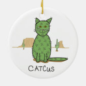 Funny "Catcus" Cactus Drawing Keramisch Ornament (Achterkant)