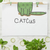 Funny "Catcus" Cactus Drawing Theedoek (Gevouwen)