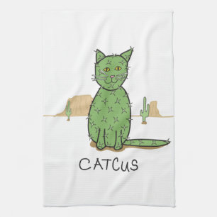 Funny "Catcus" Cactus Drawing Theedoek