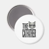 Funny Catfather Vintage Kat Quote Grafisch T-shirt Magneet (Voorkant / Achterkant)