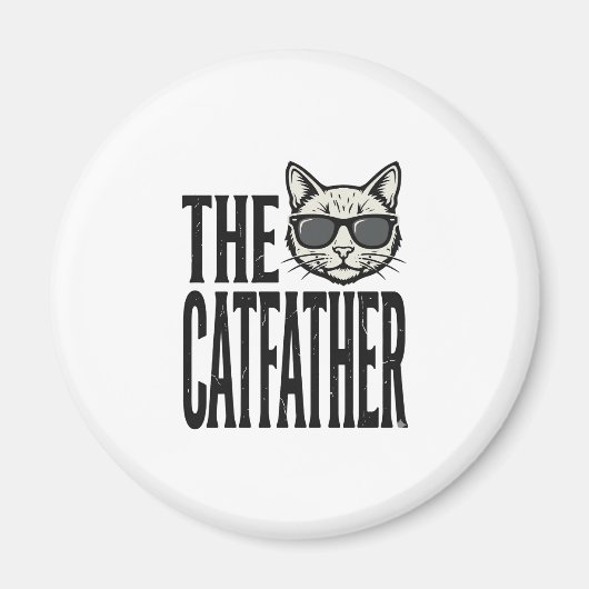 Funny Catfather Vintage Kat Quote Grafisch T-shirt Magneet (Voorkant)