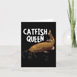 Funny Catfish Art Women Mam Catfish Queen Fishi Kaart