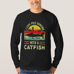 Funny Catfish Gag Catfish Vissen Retro Fisherman T-shirt