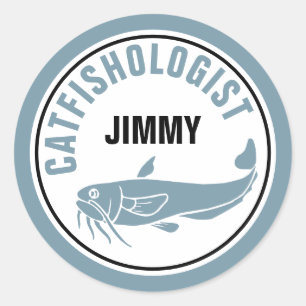 Funny Catfish Humoureuze Geviste gejaagde koekje Ronde Sticker