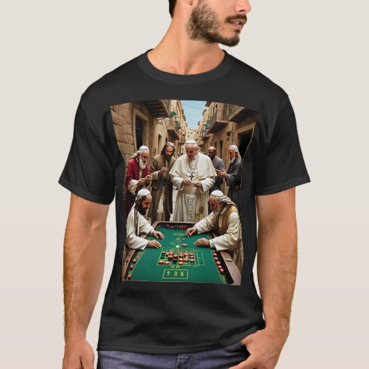 Funny Catholique Pape Jeu T-shirt (Devant)