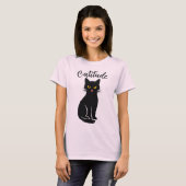 Funny « Catitude » T-Shirt Chat Noir – Mignon & Sa (Devant entier)