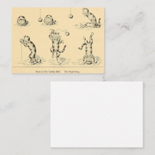  Funny Catnip Cat Notitiekaartje (Voorkant / Achterkant)