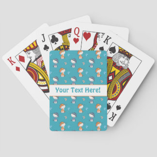 Funny Cats and Cute Butterflies Pattern Pokerkaarten