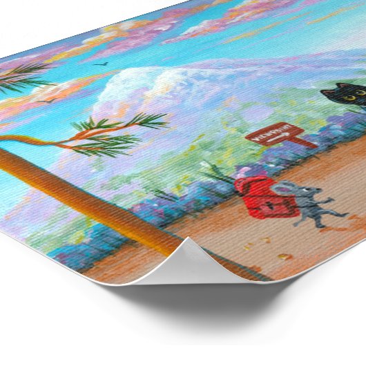 Funny Cats and Dog Mountain Trail Poster (Hoek)