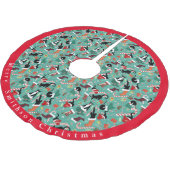 Funny Cats and KerstStockings Kerstboom Rok (Gekanteld)