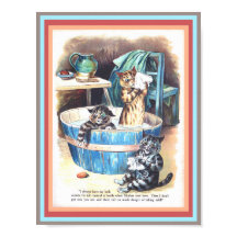 Funny Cats Bath van Louis Wain  Art copy