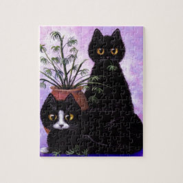 Funny Cats Black Tuxedo Creationarts Legpuzzel
