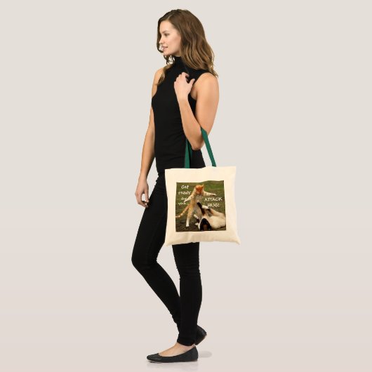 Funny Cats Caption Attack Hug Tote Bag (Voorkant (model))