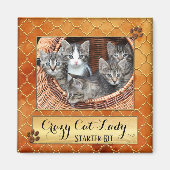 Funny Cats Crazy Cat Lady Photo Magnet Magneet (Voorkant)