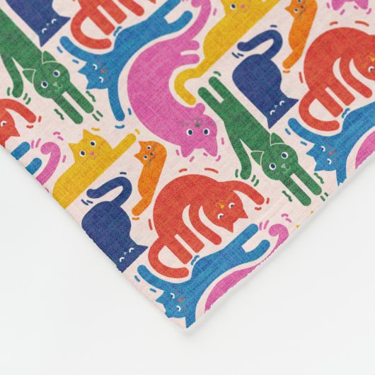 Funny cats fleece deken (Hoek)