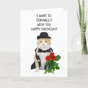 Funny Cats Formal Birthday Wishes Kaart