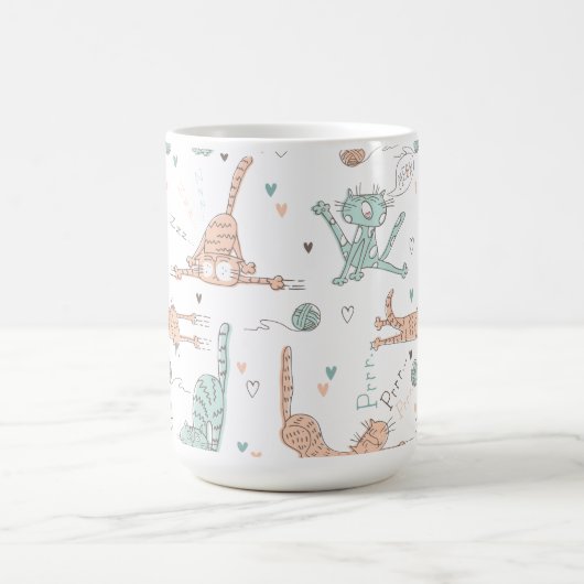 Funny Cats in Cute Style Magische Mok (Midden)