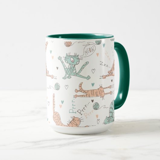 Funny Cats in Cute Style Mok (Voorkant rechts)