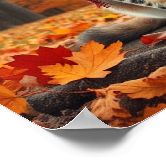 Funny Cats in Preppy Fall Attire and Hats Poster (Hoek)