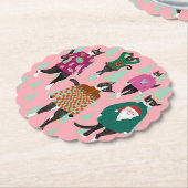 Funny Cats in Ugly KerstSweaters Kartonnen Onderzetters (Gekanteld)