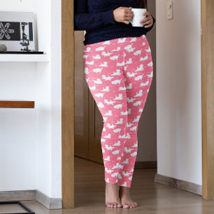 Funny Cats in Yoga Poses Positions Pattern roze Leggings