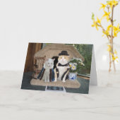 Funny Cats Jubileum Classy Paar Kaart (Gele Bloem)