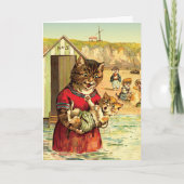 Funny Cats Kaart / Uitnodiging: Cats at the Beach (Voorkant)