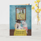 Funny Cats/Katten Jubileum Kaart (Gele Bloem)