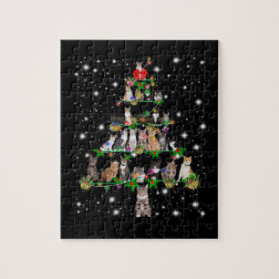 Funny Cats Kerstboom T-shirt Ornament Decor Gift Legpuzzel