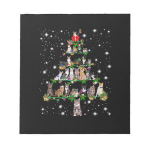 Funny Cats Kerstboom T-shirt Ornament Decor Gift Notitieblok