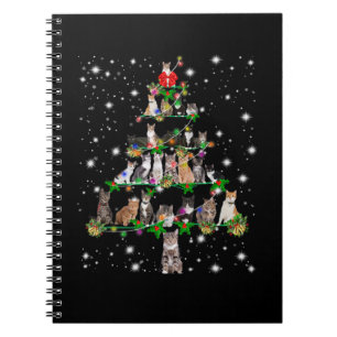 Funny Cats Kerstboom T-shirt Ornament Decor Gift Notitieboek