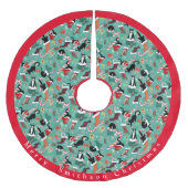 Funny cats kerstkousen geborsteld Polyester T Kerstboom Rok (Voorkant)