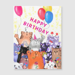 Funny Cats Magnetische Verjaardag Kaart