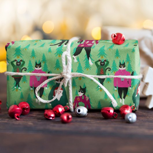 Funny Cats Model Ugly KerstSweaters Cadeaupapier