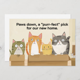 Funny Cats New Home Moving Faire-part